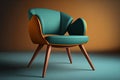 mid-century modern armchair with sleek wooden legs and cushioned seat