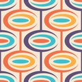 Mid-century modern art vector background. Abstract geometric seamless pattern. Decorative ornament in retro vintage design style