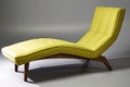 mid-century modern chaise lounge, with sleek lines and comfortable padding