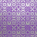 Mid-century-modern geometric-floral repeating pattern for textile-design and wallpaper. Royalty Free Stock Photo