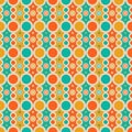 Mid Century Modern Orange Yellow Green Retro Circles Colorful Seventies Pattern Royalty Free Stock Photo