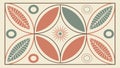 Mid-Century Modern Pattern: Geometric Decorative Tile Design, vector design Generative AI Royalty Free Stock Photo