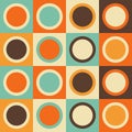 Mid-century modern seamless pattern, geometric shapes in retro colors. Abstract repeating geometry background Royalty Free Stock Photo