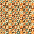 Mid-century modern seamless pattern, geometric shapes in retro colors. Abstract repeating geometry background Royalty Free Stock Photo