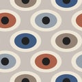 Mid-century modern seamless pattern, geometric shapes in retro colors. Abstract repeating geometry background Royalty Free Stock Photo