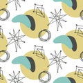 Mid century modern seamless pattern