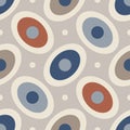 Mid-century modern seamless pattern, geometric shapes in retro colors. Abstract repeating geometry background Royalty Free Stock Photo