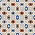 Mid-century modern seamless pattern, geometric shapes in retro colors. Abstract repeating geometry background Royalty Free Stock Photo