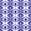 Very Peri ogee ovals retro pattern vector