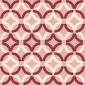 Mid Century Modern style pattern of classic linked rings in pale pink shades