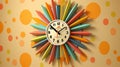 mid century modern sunburst wall clock