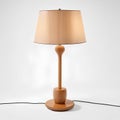mid-century modern wood table lamp isolated on a white background AI-Generated Royalty Free Stock Photo