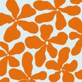 Mid Century Orange Minimalist Flower Power