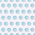 Abstract geometric pattern of different sized blue circles offset in grid