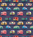 Mid fifties cartoonish campers pattern