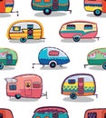 Mid fifties cartoonish campers pattern