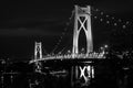 The Mid-Hudson Bridge at night, in Poughkeepsie, New York Royalty Free Stock Photo