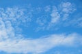 Mid-level altostratus clouds on blue sky Royalty Free Stock Photo