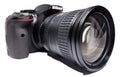 Mid-range DSLR camera Nikon D5300 with a crop sensor