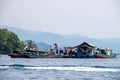 Mid-sea port where boats dock for tourists who want to snorkel