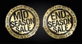 Mid season sale andend of season sale rubber stamps golden imprints