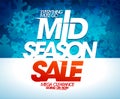 Mid season sale, mega clearance poster