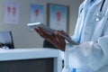 Female doctor using digital tablet in the hospital Royalty Free Stock Photo