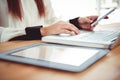 Mid section of a hipster businesswoman using her devices Royalty Free Stock Photo