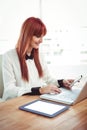 Mid section of a hipster businesswoman using her devices Royalty Free Stock Photo