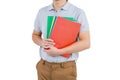 Mid section of man holding files Royalty Free Stock Photo