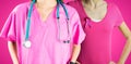 Composite image of mid section of nurse with stethoscope Royalty Free Stock Photo