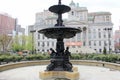 Mid-19th-century water fountain in front of the Borough Hall building, Brooklyn, NY, USA