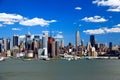 The Mid-town Manhattan Skyline on a sunny day Royalty Free Stock Photo