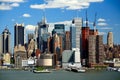 The Mid-town Manhattan Skyline on a sunny day Royalty Free Stock Photo