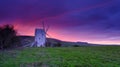 Mid-winter sunset over Ashcombe Mill near Kingston and Brighton on the South Downs, East Sussex, UK