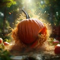 Midair Mayhem: Witness the Thrilling Freefall of a Pumpkin