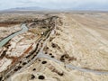 The midair view of the landscape in Delingha. Delingha is a city in northern Qinghai Province, China