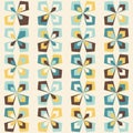 Midcentury geometric retro pattern, vintage colors