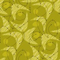 Midcentury green pattern with boomerang shapes