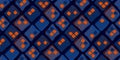 Midcentury style contrast orange and blue pattern