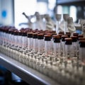 Midday in the Lab: Rows of Test Tubes and Beakers