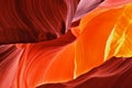 Midday in red-orange Antelope Canyon