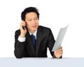 Middle age Asian business man on the phone Royalty Free Stock Photo