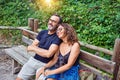 Middle age couple smiling happy looking at the sky Royalty Free Stock Photo