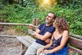 Middle age couple smiling happy looking at the sky Royalty Free Stock Photo