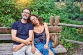 Middle age couple smiling happy looking at the sky Royalty Free Stock Photo