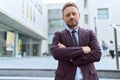 Middle age man business worker standing with arms crossed gesture at street Royalty Free Stock Photo