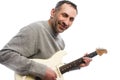 Middle age man playing guitar musician Royalty Free Stock Photo