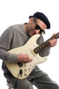 Middle age man playing guitar musician Royalty Free Stock Photo