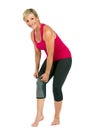 Middle age woman with patellar knee brace